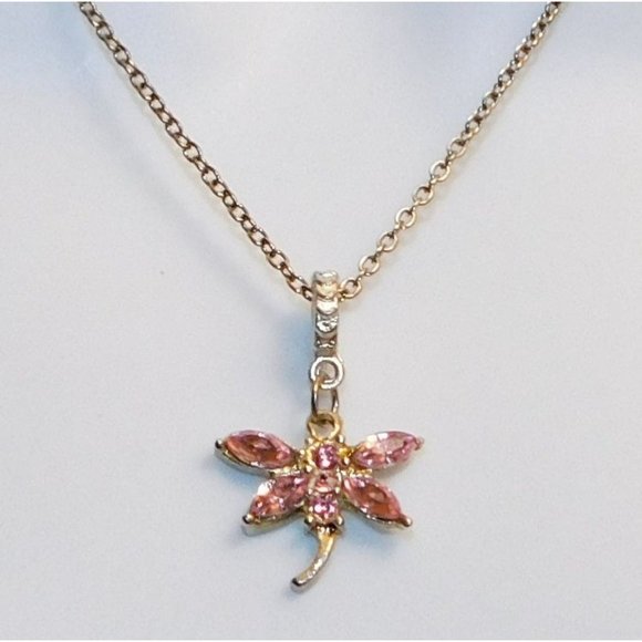 Pink Dragonfly Necklace - Picture 2 of 7
